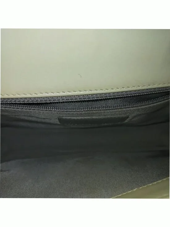 Authentic Chanel Boy Bag Mint Green Quilted Leather Flap Silver Chain CC Logo - Picture 11 of 16